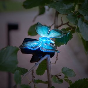 Szolár dekoráció csipesszel - katica, pillangó, méhecske - 11 x 6,5 x 10 cm - fehér LED