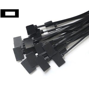 Címkés kábelkötegelő (100 db) - Fekete