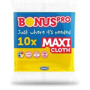 Törlőkendő, univerzális, 10 db, BONUS "Professional Maxi", sárga - 10 db/csom