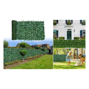 Zöld leveles belátás gátló háló és erkényparaván 500x100cm
