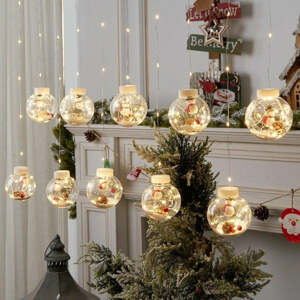 110 LED-es felakasztható karácsonyi LED dekoráció, gömb alakú, 3 m - Mikulás
