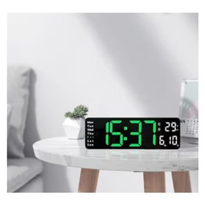 Digitális fali ébresztőóra, naptár, hőmérő funkcióval - Narancs