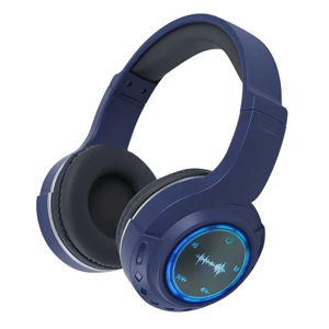 Bluetooth vezeték nélküli fejhallgató, RGB világítással, rádió funkcióval - Kék