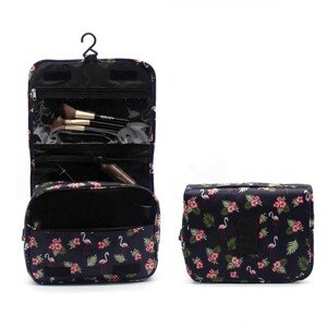 Vízálló kozmetikai táska utazáshoz Fekete flamingós