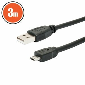 USB kábel 2.0 A dugó - B dugó (micro) 3 m