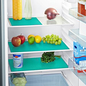 Hűtőbe való ételvédő lapok türkíz színben, 5 db-os szett - türkiz