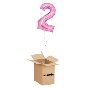 HeliumKing Balón v krabici - Narodeninové číslo 2 ružové