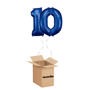 HeliumKing Lufi box - 10 - es születésnapi szám kék 86 cm