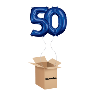 HeliumKing Lufi box - 50 -es születésnapi szám kék 86 cm