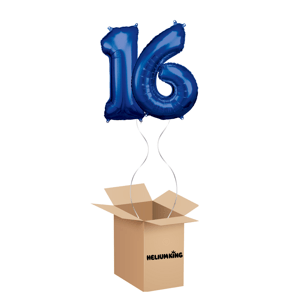 HeliumKing Lufi box - 16 -os születésnapi szám kék 86 cm