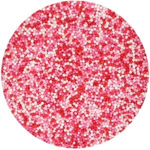 Funcakes Apró fehér-piros-rózsaszín cukor golyócskák 80 g
