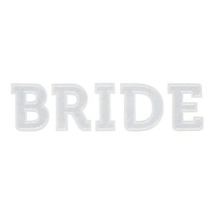 PartyDeco Vasalható matrica - Bride fehér 24 x 6 cm