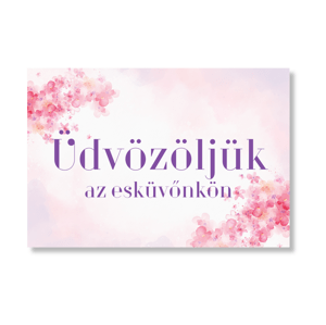Personal Üdvözlő tábla - Rózsaszín virágok