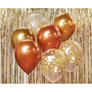 Godan Ballon csokor - arany színek 7 db