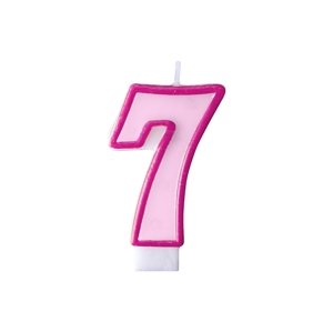 PartyDeco Születésnapi szám gyertya 7 - rózsaszín
